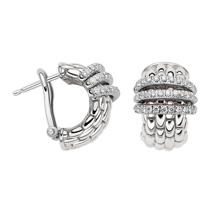 FOPE Panorama 18ct White Gold 0.46ct Diamond Set Hoop Earrings