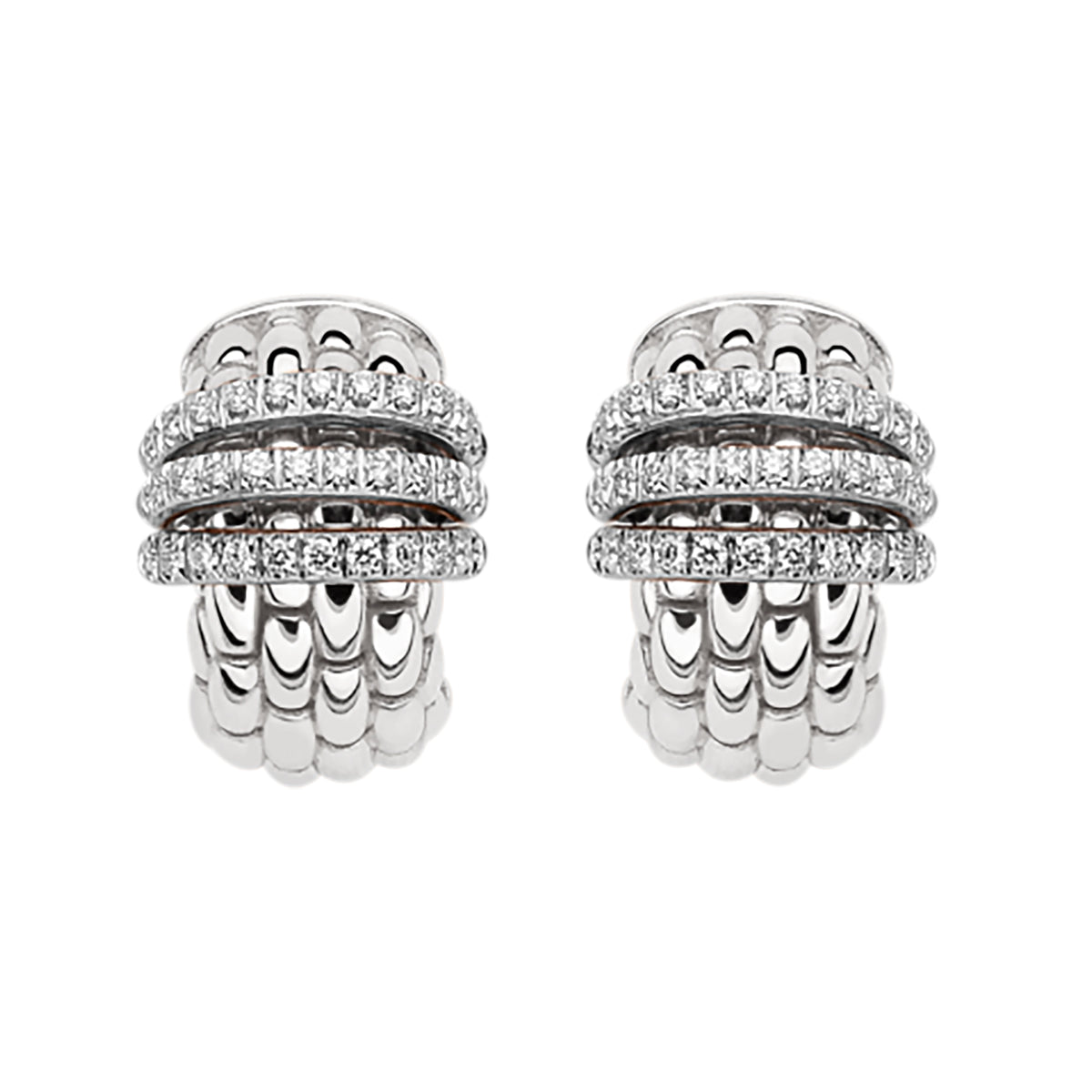 FOPE Panorama 18ct White Gold 0.46ct Diamond Set Hoop Earrings - Michael Jones Jeweller