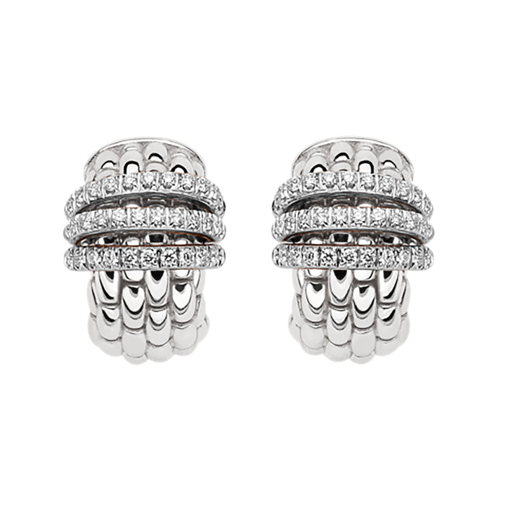 FOPE Panorama 18ct White Gold 0.46ct Diamond Set Hoop Earrings