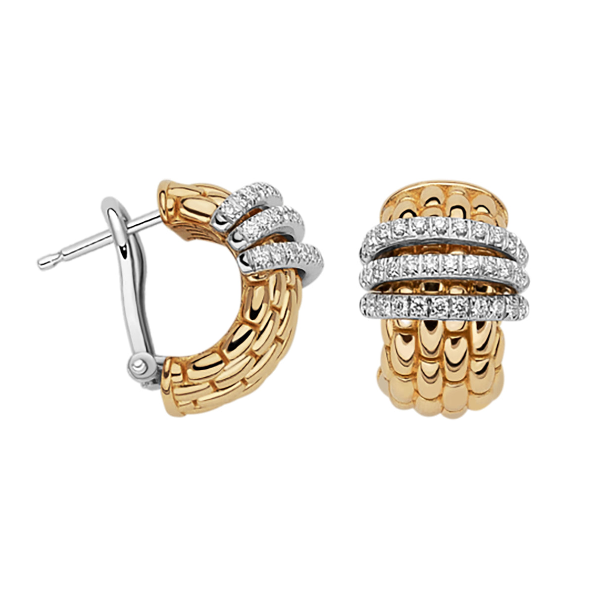 FOPE Panorama 18ct Yellow Gold 0.46ct Diamond Set Hoop Earrings - Michael Jones Jeweller