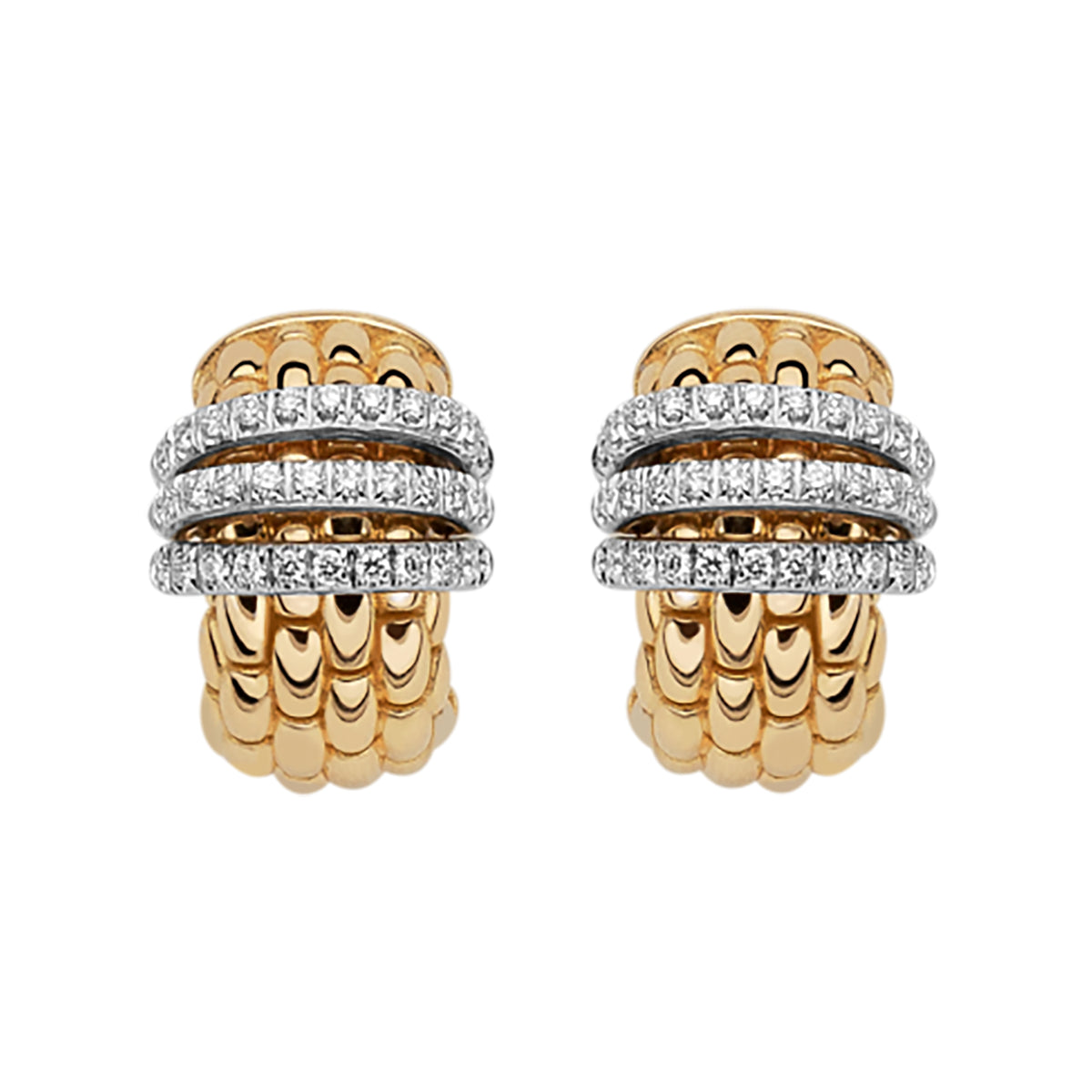 FOPE Panorama 18ct Yellow Gold 0.46ct Diamond Set Hoop Earrings - Michael Jones Jeweller