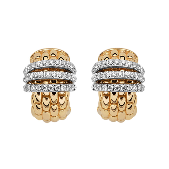 FOPE Panorama 18ct Yellow Gold 0.46ct Diamond Set Hoop Earrings