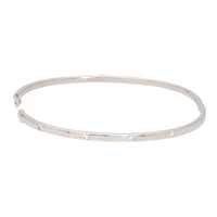 Diamond 0.20ct 18ct White Gold Half Hinged Bangle - Michael Jones Jeweller