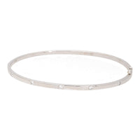 Diamond 0.20ct 18ct White Gold Half Hinged Bangle - Michael Jones Jeweller