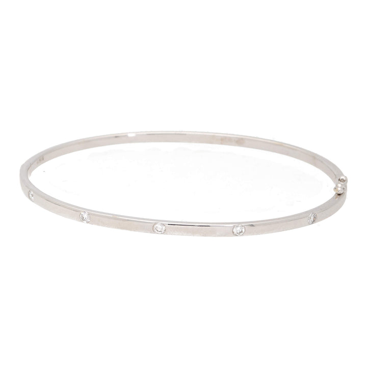 Diamond 0.20ct 18ct White Gold Half Hinged Bangle