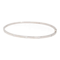Diamond 0.20ct 18ct White Gold Half Hinged Bangle