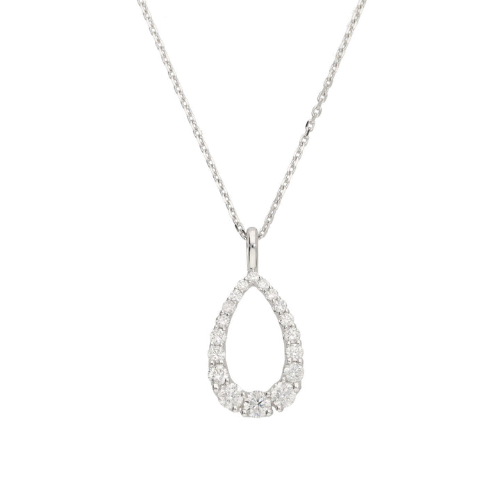Diamond 0.58ct Graduated Teardrop 18ct White Gold Necklace