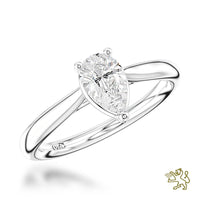 Classic Pear Solitaire 0.47ct E VS2 Diamond Platinum Ring - Michael Jones Jeweller