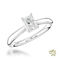 Classic Radiant Solitaire 0.50ct E SI1 Diamond Platinum Ring