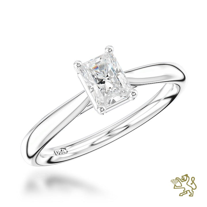 Classic Radiant Solitaire 0.50ct E SI1 Diamond Platinum Ring