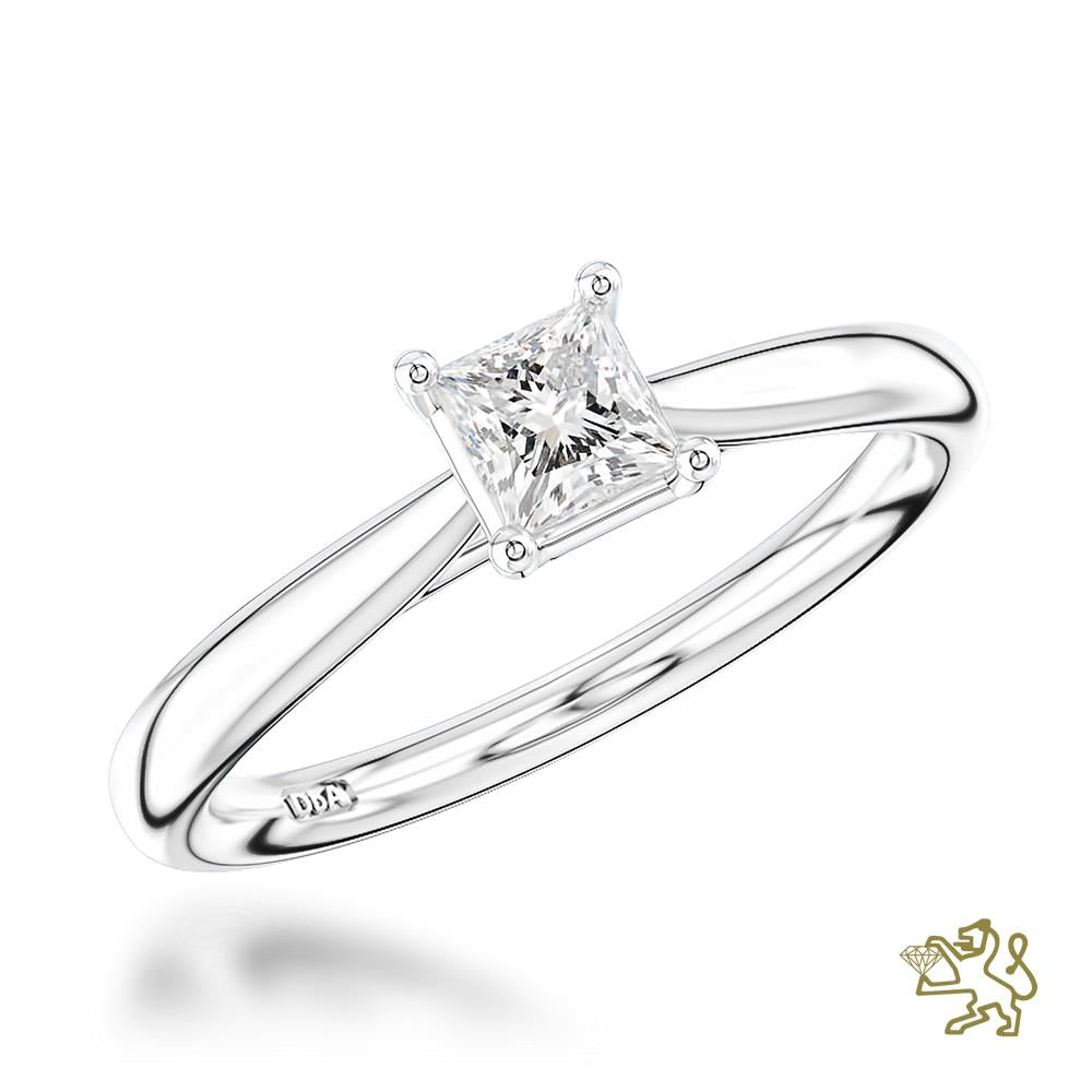 Classic Princess Solitaire 0.30ct E VS2 Diamond Platinum Ring - Michael Jones Jeweller