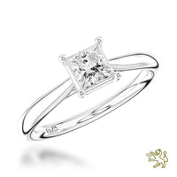 Classic Princess Solitaire 0.50ct D VS2 Diamond Platinum Ring