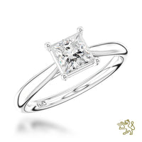 Classic Princess Solitaire 0.70ct F VS1 Diamond Platinum Ring
