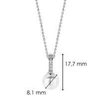 Ti Sento Simulated Pearl and Cubic Zirconia Silver Drop Pendant 6760PW