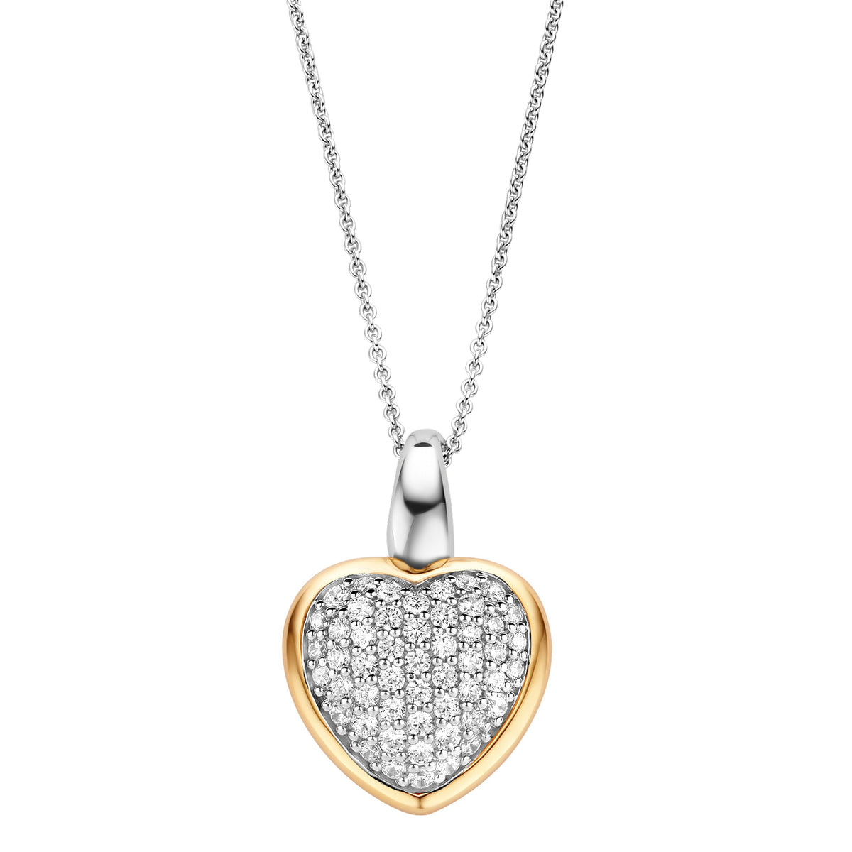 Ti Sento Pavé Cubic Zirconia Heart Pendant - Michael Jones Jeweller