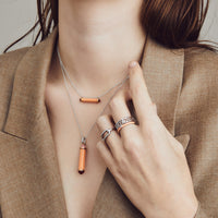 Ti Sento Coral Pink Bar Pendant 6802CP