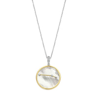 Ti Sento Yellow Gold Plated Mother of Pearl Cubic Zirconia Zodiac Aries Pendant