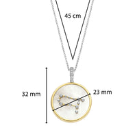 Ti Sento Yellow Gold Plated Mother of Pearl Cubic Zirconia Zodiac Gemini Pendant - Michael Jones Jeweller