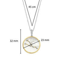 Ti Sento Yellow Gold Plated Mother of Pearl Cubic Zirconia Zodiac Taurus Pendant - Michael Jones Jeweller