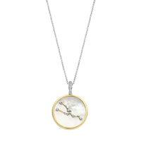 Ti Sento Yellow Gold Plated Mother of Pearl Cubic Zirconia Zodiac Taurus Pendant - Michael Jones Jeweller