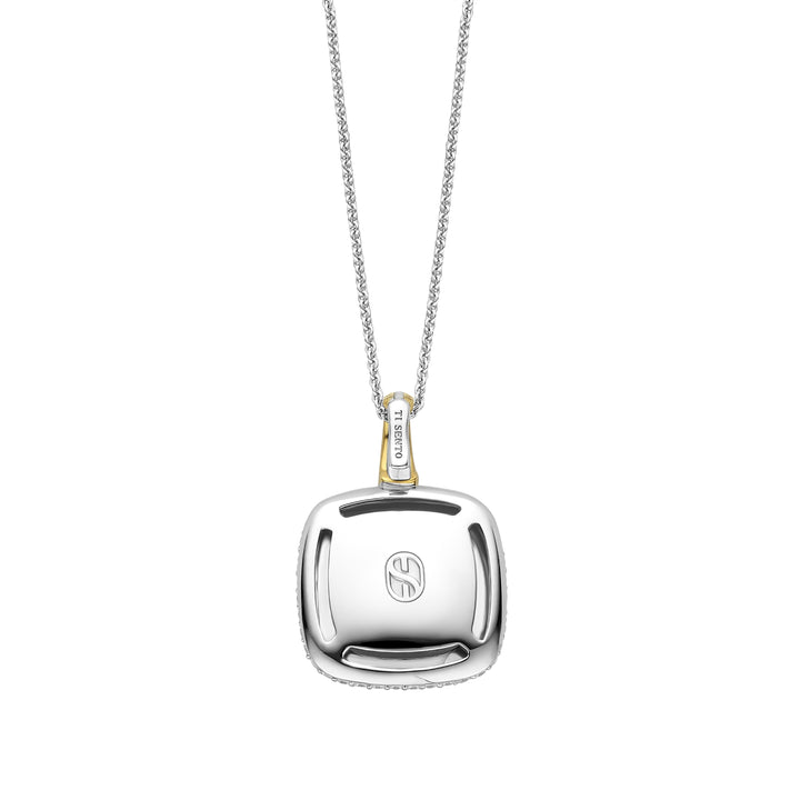 Ti Sento Yellow Gold Plated Grey Crystal and Cubic Zirconia Cluster Pendant - Michael Jones Jeweller