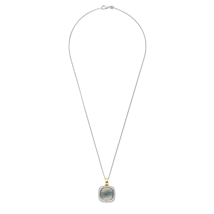 Ti Sento Yellow Gold Plated Grey Crystal and Cubic Zirconia Cluster Pendant - Michael Jones Jeweller