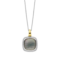 Ti Sento Yellow Gold Plated Grey Crystal and Cubic Zirconia Cluster Pendant - Michael Jones Jeweller