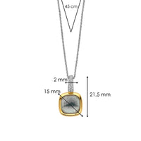 Ti Sento Yellow Gold Plated Grey Crystal Pendant 6829BL