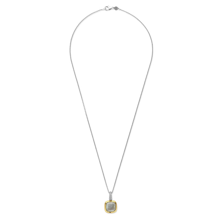 Ti Sento Yellow Gold Plated Grey Crystal Pendant 6829BL