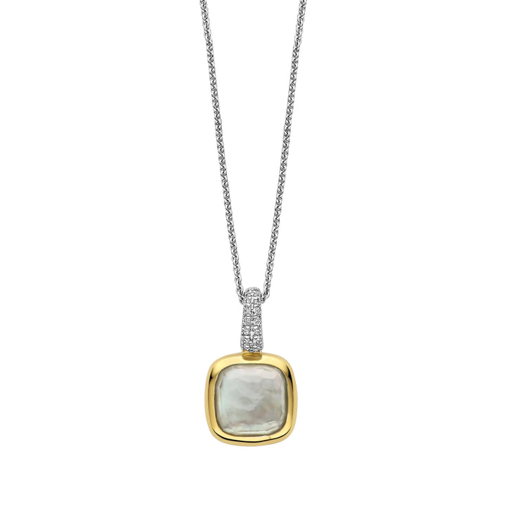 Ti Sento Yellow Gold Plated Grey Crystal Pendant 6829BL