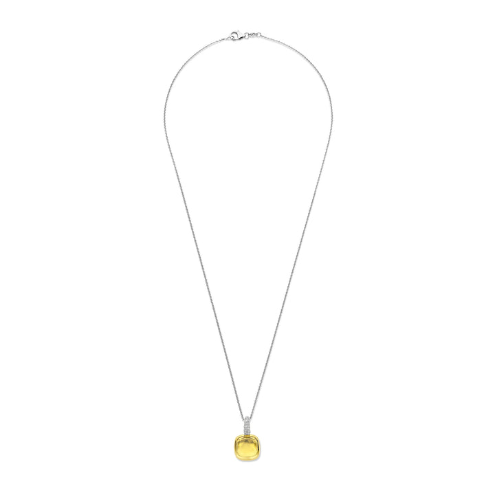 Ti Sento Yellow Gold Plated Yellow Crystal and Cubic Zirconia Pendant 6829DY