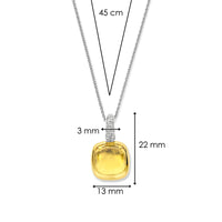 Ti Sento Yellow Gold Plated Yellow Crystal and Cubic Zirconia Pendant 6829DY