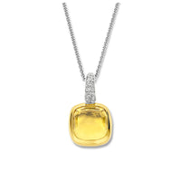 Ti Sento Yellow Gold Plated Yellow Crystal and Cubic Zirconia Pendant 6829DY