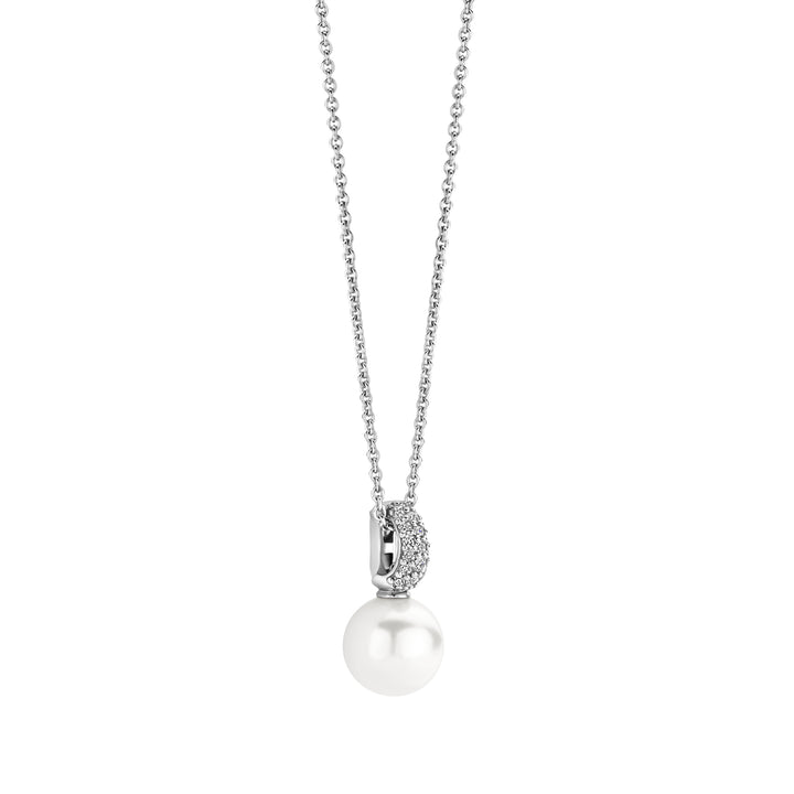 Ti Sento Synthetic Pearl and Cubic Zirconia Pendant 6834PW