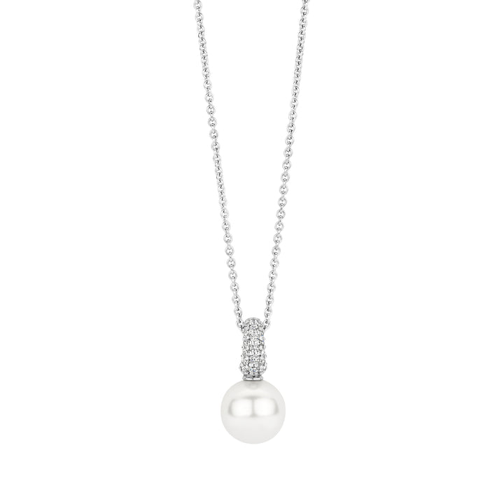 Ti Sento Synthetic Pearl and Cubic Zirconia Pendant 6834PW