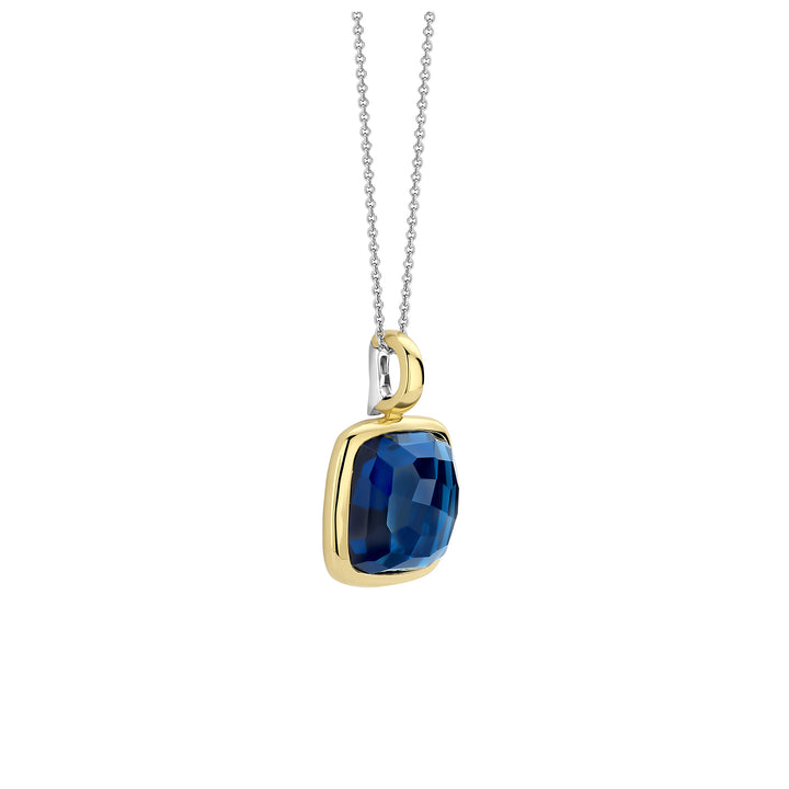 Ti Sento Yellow Gold Plated Dark Blue Crystal Pendant 6836DB