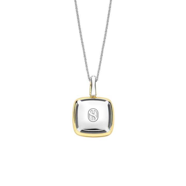 Ti Sento Yellow Gold Plated Dark Blue Crystal Pendant 6836DB