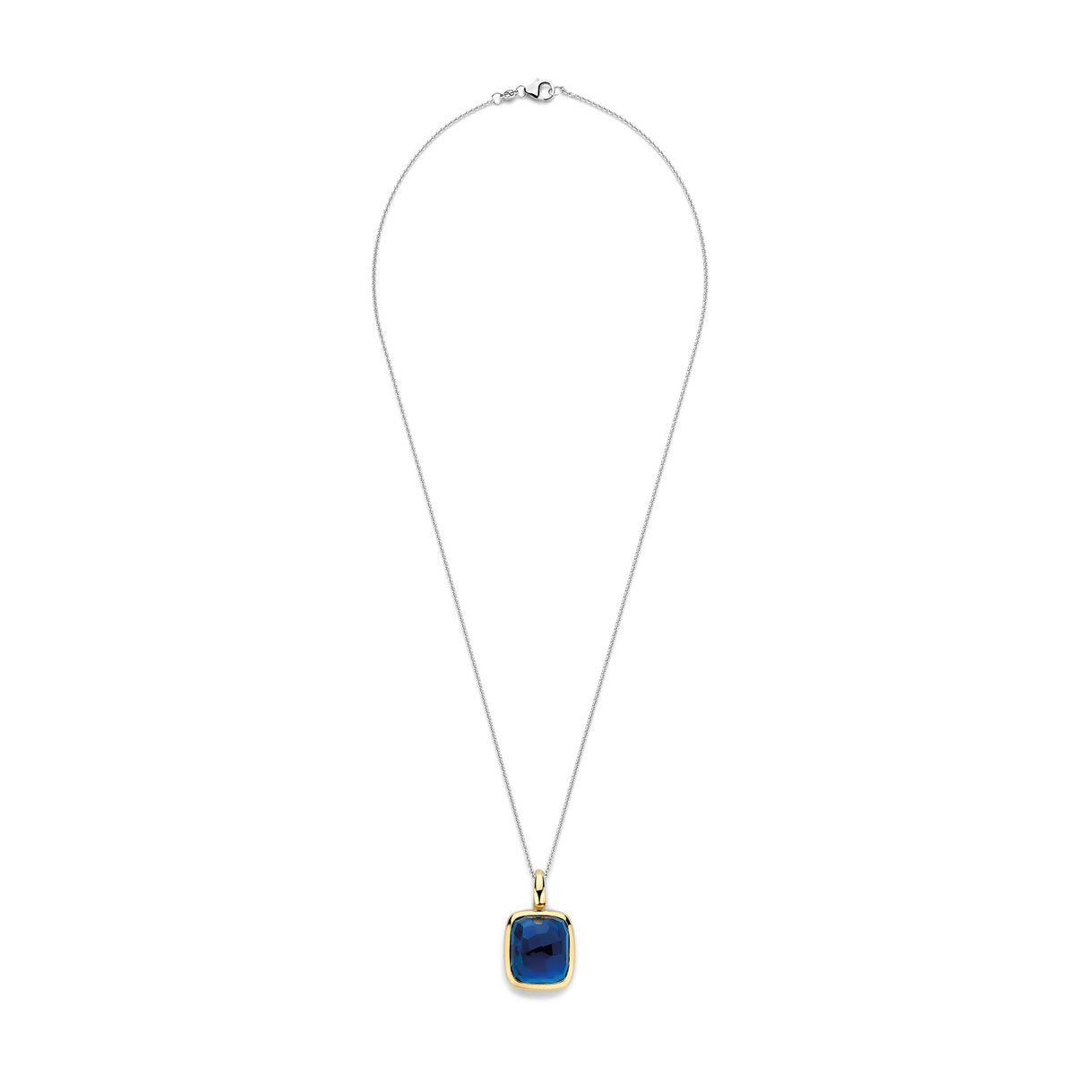 Ti Sento Yellow Gold Plated Dark Blue Crystal Pendant 6836DB - Michael Jones Jeweller
