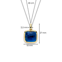 Ti Sento Yellow Gold Plated Dark Blue Crystal Pendant 6836DB - Michael Jones Jeweller
