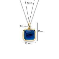Ti Sento Yellow Gold Plated Dark Blue Crystal Pendant 6836DB