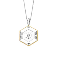 Ti Sento Yellow Gold Plated Onyx Black and Cubic Zirconia Hexagonal Pendant - Michael Jones Jeweller