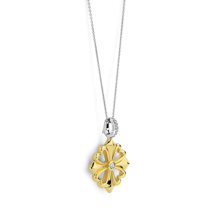 Ti Sento Yellow Gold Plated Cubic Zirconia Clover Pendant 6839ZY