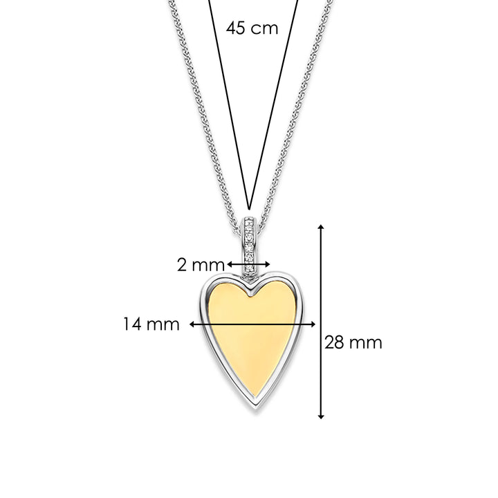 Ti Sento Yellow Gold Plated Cubic Zirconia Heart Pendant 6842ZY