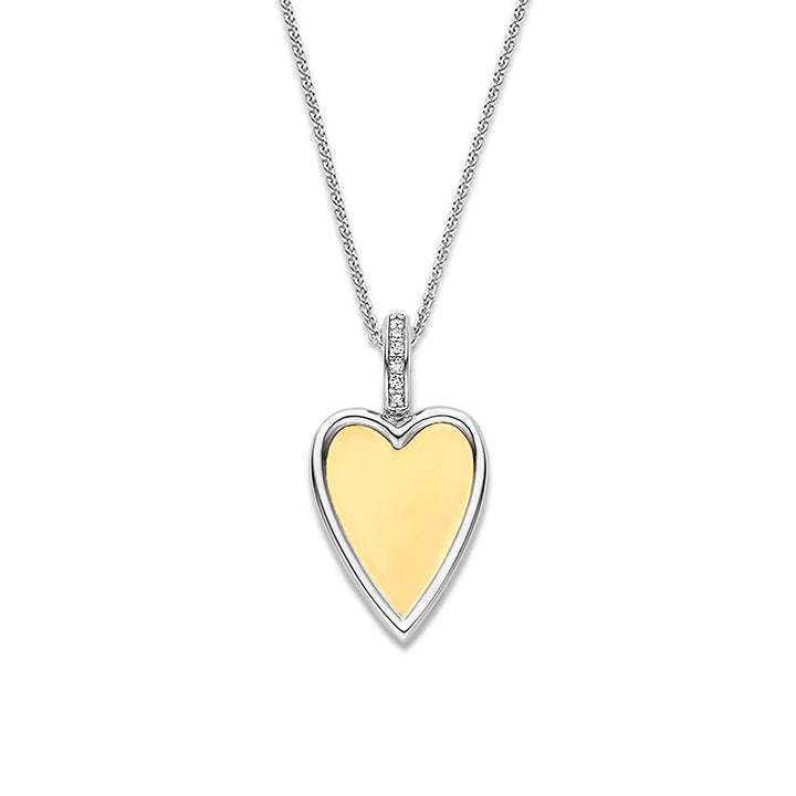 Ti Sento Yellow Gold Plated Cubic Zirconia Heart Pendant 6842ZY