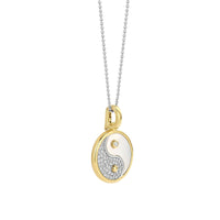 Ti Sento Yellow Gold Plated Mother of Pearl and Cubic Zirconia Yin Yang Pendant 6843MW - Michael Jones Jeweller
