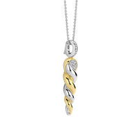 Ti Sento Yellow Gold Plated Cubic Zirconia Twisted Pendant 6845ZY