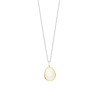 Ti Sento Yellow Gold Plated Milky White Crystal and Cubic Zirconia Pebble Pendant 6846MW - Michael Jones Jeweller