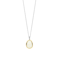Ti Sento Yellow Gold Plated Milky White Crystal and Cubic Zirconia Pebble Pendant 6846MW - Michael Jones Jeweller