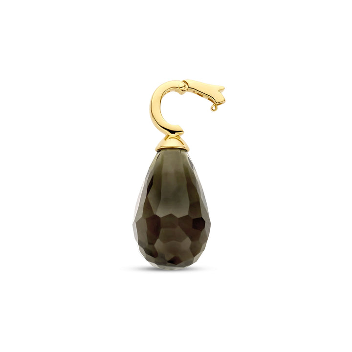 Ti Sento Yellow Gold Plated Khaki Green Crystal Drop Pendant 6848KA