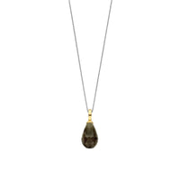 Ti Sento Yellow Gold Plated Khaki Green Crystal Drop Pendant 6848KA